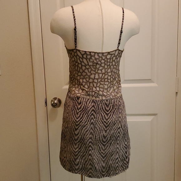 Parker Silk Sequin Animal Print Dress Sz S - Picture 4 of 8